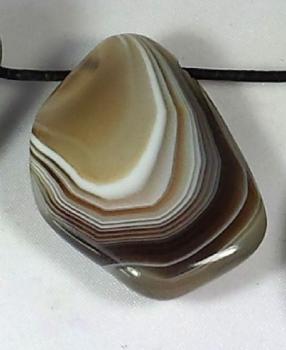 Preview: Achat grau gebändert Größe XL, Botswana, gebohrt