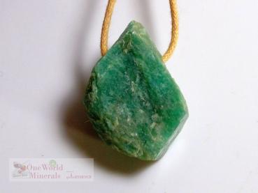 Preview: Amazonit, kleiner Schmuckanhänger, eine Seite poliert, eine roh - Einzelstück