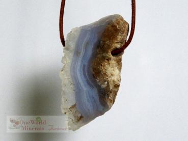 Preview: Chalcedon Schmuckanhänger - beidseitig handgeschliffen, poliert,  Einzelstück