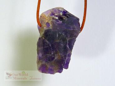 Preview: Fluorit Schmuckanhänger, beidseitig handgeschliffen, Einzelstück