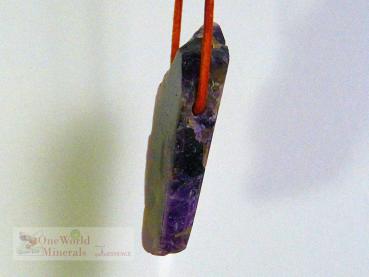 Preview: Fluorit Schmuckanhänger, beidseitig handgeschliffen, Einzelstück