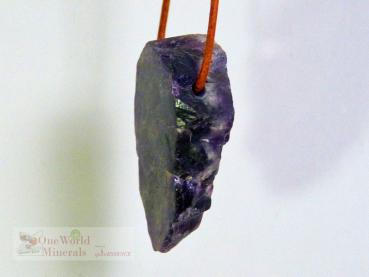 Preview: Fluorit Schmuckanhänger, beidseitig handgeschliffen, Einzelstück