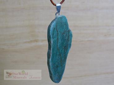 Preview: Fuchsit-Quarz Schmuckanhänger mit Silberöse, handgeschliffen,  Einzelstück