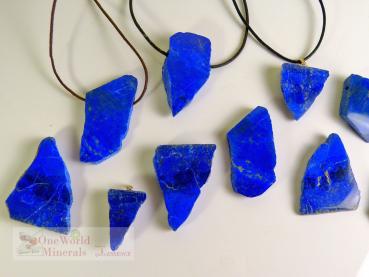 Preview: Lapislazuli Schmuckanhänger - beidseitig handgeschliffen, poliert,  Einzelstück