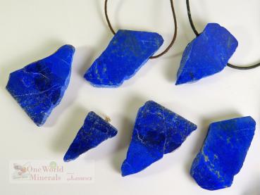 Preview: Lapislazuli Schmuckanhänger - beidseitig handgeschliffen, poliert,  Einzelstück