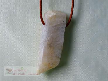 Preview: Mondstein Schmuckanhänger,  handgeschliffen, poliert, Rückseite roh belassen - Einzelstück