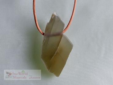 Preview: Dunkler Mondstein Schmuckanhänger,  handgeschliffen,  Rückseite roh belassen - Einzelstück