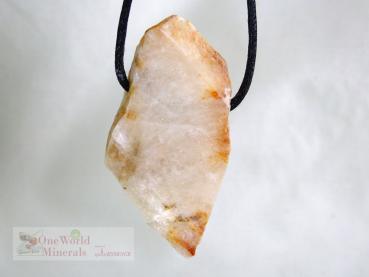 Preview: Mondstein Schmuckanhänger,  handgeschliffen, poliert, Rückseite roh belassen - Einzelstück