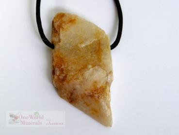 Preview: Mondstein Schmuckanhänger,  handgeschliffen, poliert, Rückseite roh belassen - Einzelstück