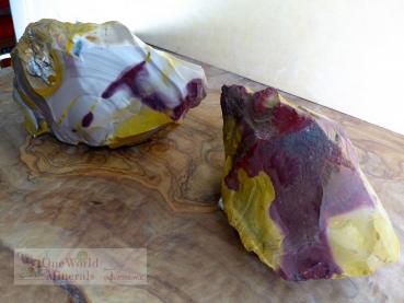 2 perfekte, rohe Mookaite aus Australien