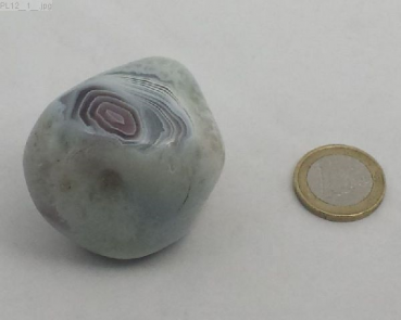 Preview: Großer Achat grau gebändert, "Plum", Botswana, Einzelstück