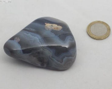 Großer Achat grau gebändert, "Plum", Botswana, Einzelstück