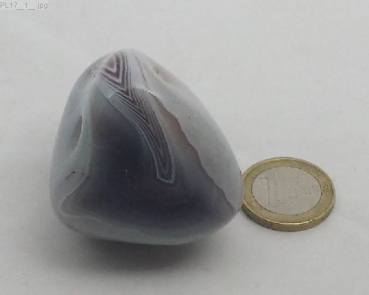 Preview: Großer Achat grau gebändert, "Plum", Botswana, Einzelstück