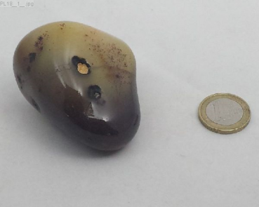 Preview: Großer Achat grau gebändert, "Plum", Botswana, Einzelstück