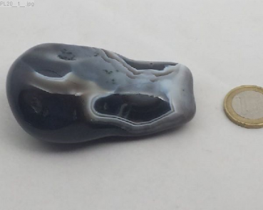 Preview: Großer Achat grau gebändert, "Plum", Botswana, Einzelstück