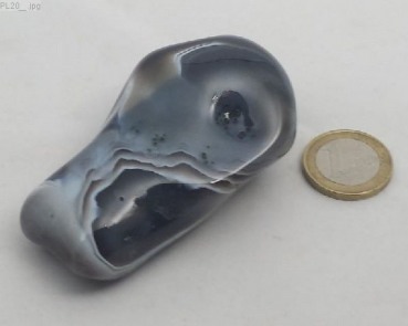 Großer Achat grau gebändert, "Plum", Botswana, Einzelstück