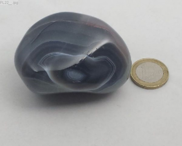 Großer Achat grau gebändert, "Plum", Botswana, Einzelstück