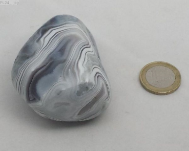 Großer Achat grau gebändert, "Plum", Botswana, Einzelstück