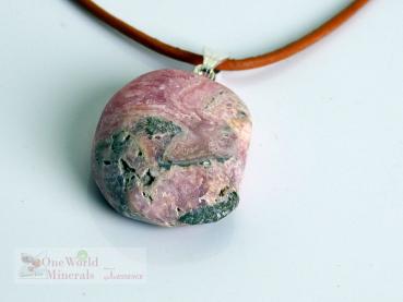 Rhodochrosit Schmuckanhänger,  mit Silberöse, Unikat