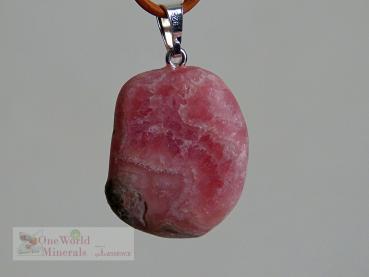 Rhodochrosit Schmuckanhänger,  mit Silberöse, Unikat