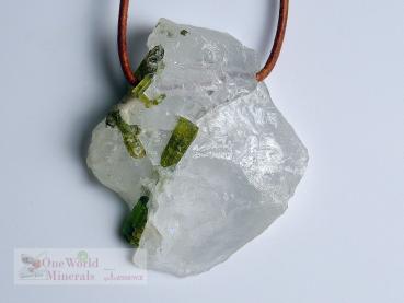 Preview: Grüner Turmalin in Quarz, Schmuckanhänger -  Einzelstück