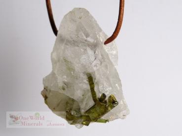 Preview: Grüner Turmalin in Quarz, Schmuckanhänger -  Einzelstück