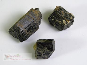 3 kleine Turmaline, schwarz , Himalaya - Unikate -