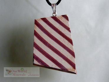 Preview: Zebra Rock, mit Silberöse, Australien, handgeschliffen - Einzelstück