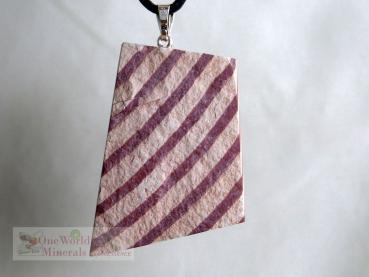 Preview: Zebra Rock, mit Silberöse, Australien, handgeschliffen - Einzelstück