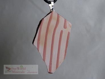 Preview: Zebra Rock, mit Silberöse, Australien, handgeschliffen - Einzelstück