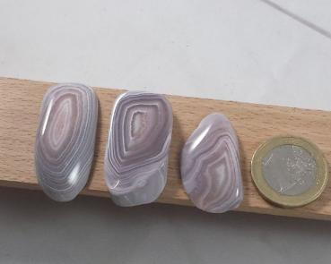 Preview: Achat Botswana, Anschnitte poliert, Drilling, Einzelstücke