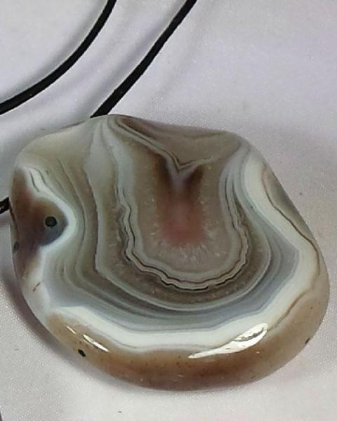 Achat grau gebändert Größe XL, Botswana, gebohrt