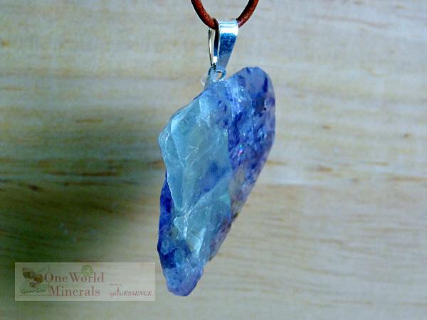 Fluorit Schmuckanhänger mit Silberöse,  handpoliert, ein Einzelstück