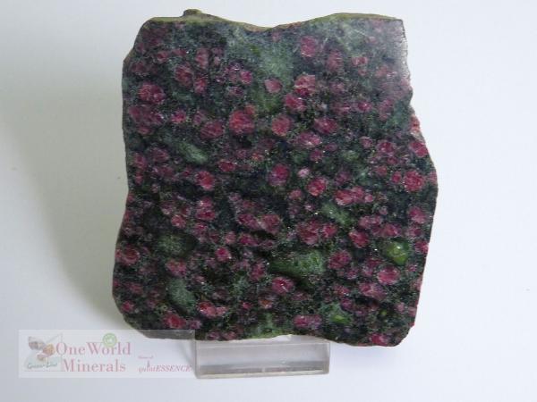 Handgeschliffene Granat-Pyroxenit (Eklogit) Scheibe - Einzelstück