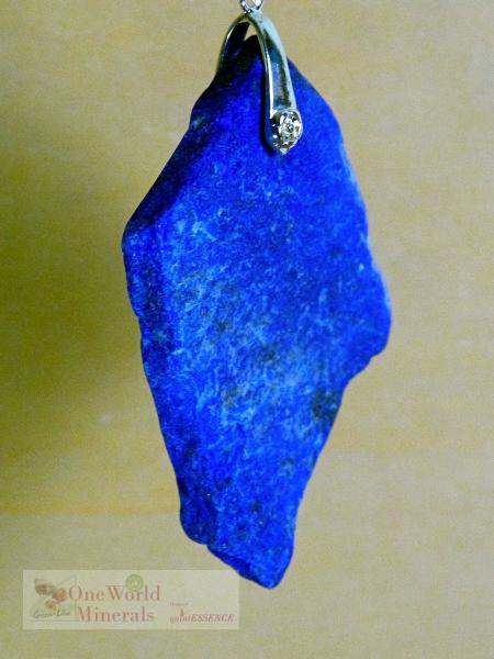 Lapislazuli Schmuckanhänger - roh belassen, mit Silber-Clip, Einzelstück