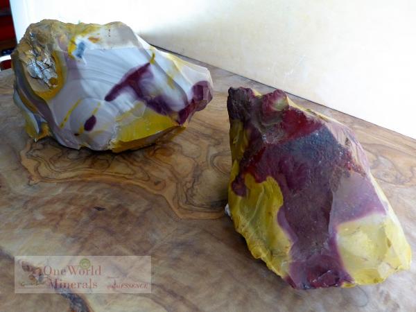 2 perfekte, rohe Mookaite aus Australien