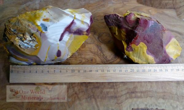 2 perfekte, rohe Mookaite aus Australien