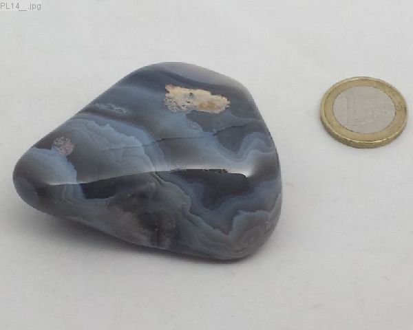 Großer Achat grau gebändert, "Plum", Botswana, Einzelstück